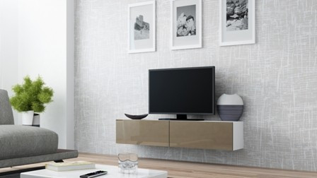 COMODA LIVING RTV VIGO 140 MINI ALB/LATTE DESIGN MODERN CM