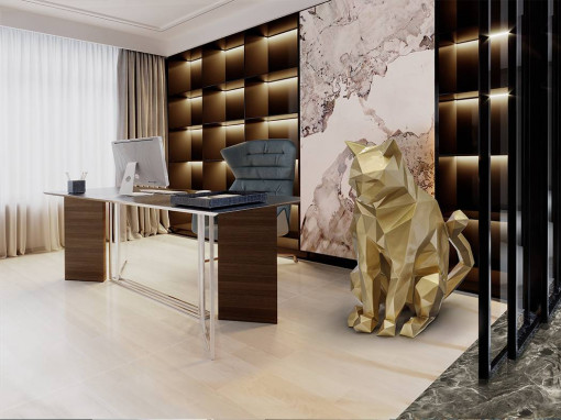 DECORATIUNE, FUTURE CAT, IN AURIU, 98CM, STIL EXCLUSIVIST, COD 598743