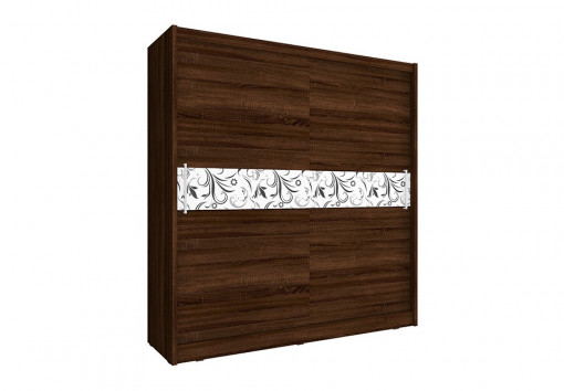 DULAP DORMITOR WIKI V C 180 SONOMA CIOCOLATIU/ALB/NEGRU DESIGN MODERN PSK