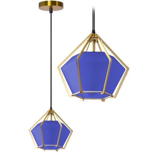 Lampă suspendată de tavan albastra Diamant APP452-1CP