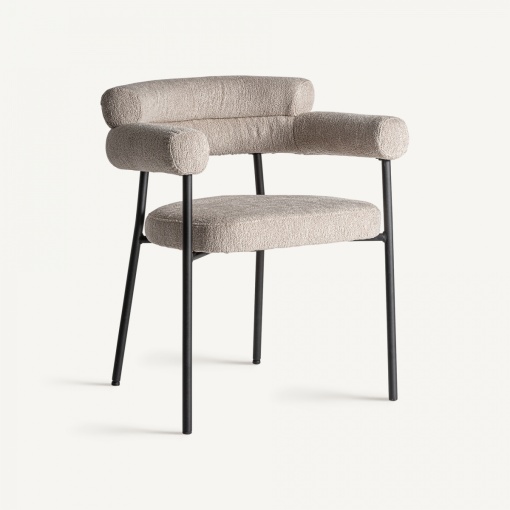 SCAUN DINING ALBULA, GRI/NEGRU, REF. 34354, PRELUCRAT MANUAL, CONFECTIONAT DIN METAL, SPUMA SI TEXTIL, STIL MODERN