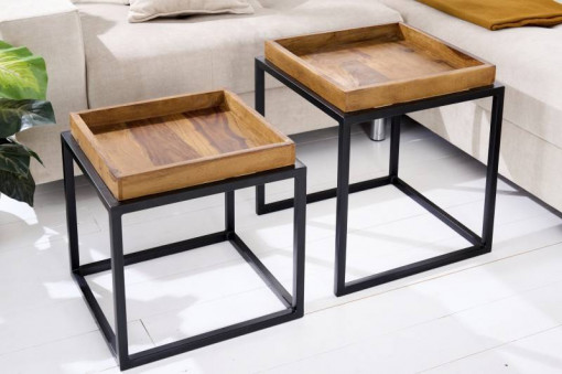 SET 2 MASUTE DE CAFEA, SHEESHAM, COD 42539, DESIGN MODERN