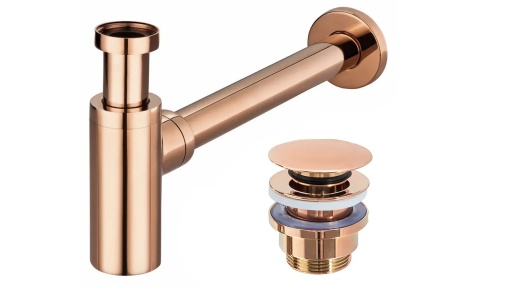 SIFON LAVOAR REA UNIVERSAL, CU DOP TIP CLICK CLACK, AURIU ROSE, DIN ALAMA, CALITATE SUPERIOARA