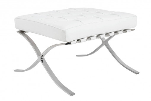TABURET-SUPORT PENTRU PICIOARE BARCELON PRESTIGE PLUS ALB/CROM, STIL MODERN