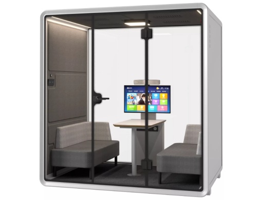 CABINA ACUSTICA 3D LARGE, ALB/GRI, PENTRU 2/4 PERSOANE, CONFECTIONATA DIN MATERIALE DE INALTA CALITATE