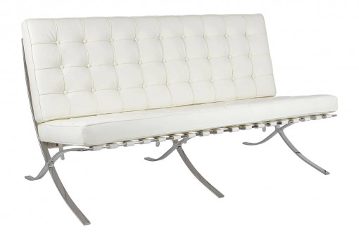 CANAPEA ALBA DIN PIELE NATURALA BARCELON PRESTIGE PLUS STIL MODERN