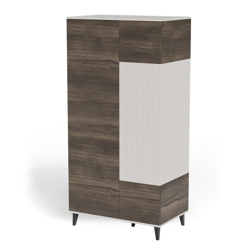 DULAP RANDOM 2 S-1, 182X90 CM, CASMIR/NUC/NEGRU, DIN MDF FURNIRUIT, POLIPROPILENA SI METAL, STIL MODERN