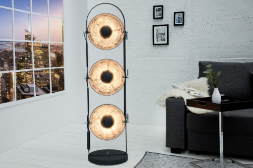LAMPADAR STUDIO NEGRU/ARGINTIU 130 CM 37470 STIL MODERN
