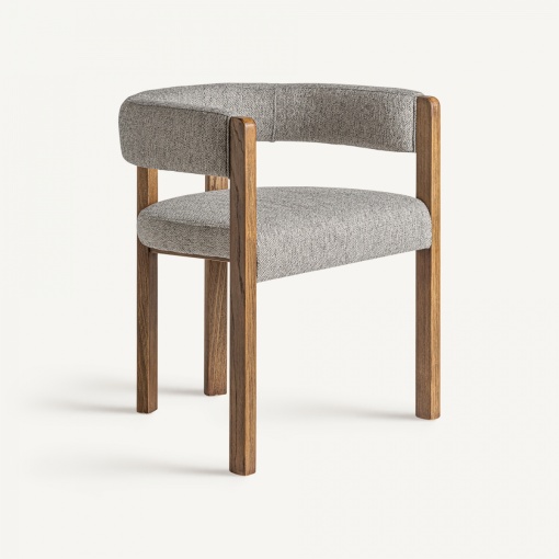 SCAUN DINING WIZERNA, MARO SI GRI, REF. 35108, PRELUCRAT MANUAL, CONFECTIONAT DIN LEMN DE FRASIN SI TEXTIL, STIL MODERN