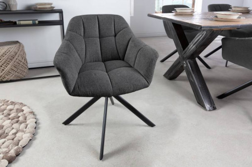 SCAUN ROTATIV, PAPILLON, MICROFIBRA GRI, STIL RETRO, ARTIM GROUP SELECTION