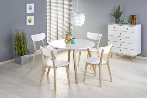 SET DINING - MASA RUBEN CU 4 SCAUNE BUGGI, STIL SCANDINAV, HALMAR