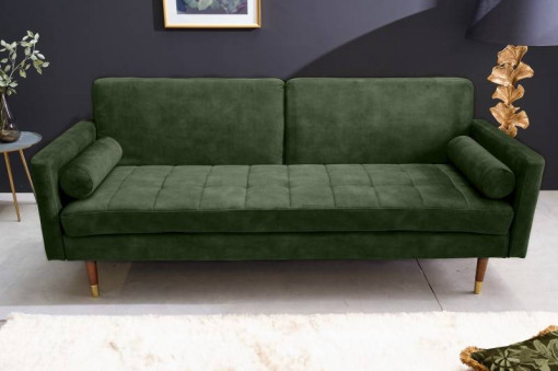SOFA EXTENSIBILA, 195CM, MICROFIBRA VERDE, MODEL DEOSEBIT, ARTIM GROUP SELECTION