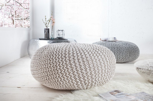 TABURET MULTIFUNCTIONAL ALB LEEDS 36132 - DESIGN MODERN
