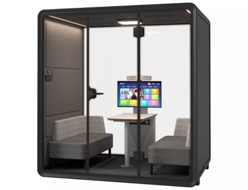 CABINA ACUSTICA 3D LARGE, NEGRU/GRI, PENTRU 2/4 PERSOANE, CONFECTIONATA DIN MATERIALE DE INALTA CALITATE