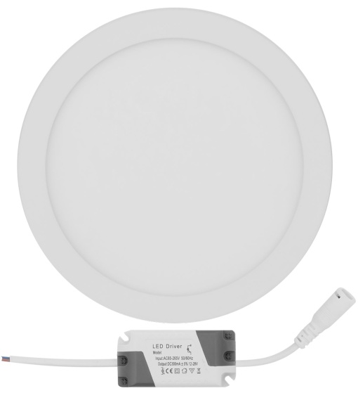 PANOU LED rotund alb 12W
