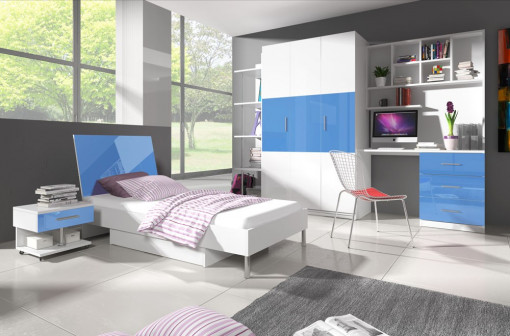 PAT PENTRU CAMERA COPII RAJ3 KM ALB/ALBASTRU DESIGN MODERN