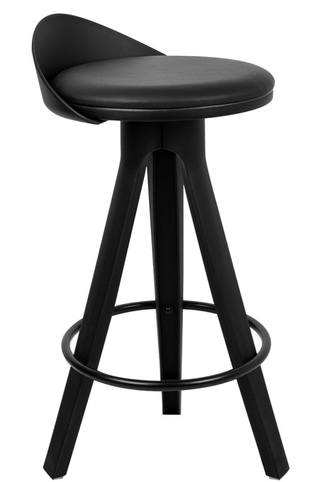 SCAUN DE BAR MILA 65, NEGRU, CONFECTIONAT DIN POLIPROPILENA SI METAL, STIL MODERN