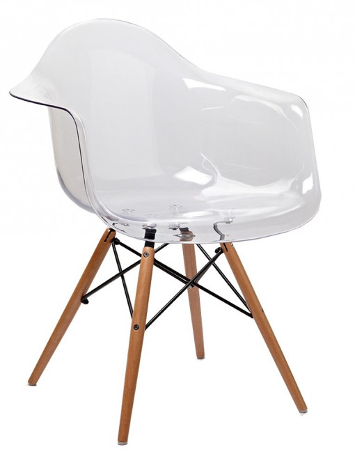 SCAUN TRANSPARENT DSP ICE WOOD STIL MODERN