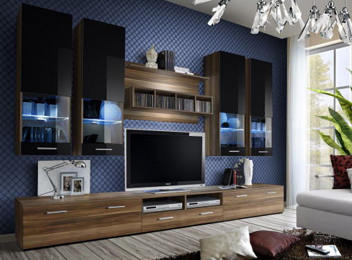 SET MODULAR LIVING DORADE, CU ILUMINARE LED, NS DO, STIL MODERN, ASM