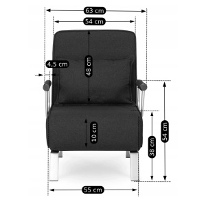 10X FOTOLIU RABATABIL, ARTIM MEBLE, CULOARE NEAGRA, DIN TEXTIL SI METAL, STIL MODERN - Img 6