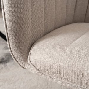 10X SCAUN ROTATIV, ARTIM MEBLE, REALIZAT DIN MATERIAL TEXTIL, CULOARE CREM, STIL MODERN - Img 3