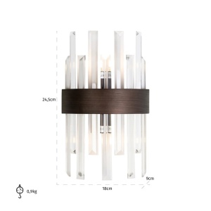 APLICA AVAN BRONZ, ML-0019, CONFECTIONATA DIN METAL SI STICLA SECURIZATA, STIL MODERN - Img 3