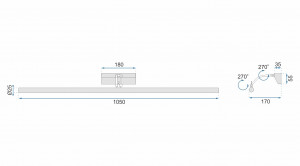 APLICA BAIE CHROME APP367-1W, 15 W, 106 cm, CROM/ARGINTIU, DIN METAL CROMAT, STIL MODERN, TU - Img 7