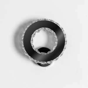 APLICA CRYSTAL ROUND APP413-W, APP414-W, 21.5X21.5 cm, NEGRU/ARGINTIU, DIN METAL SI CRISTALE, STIL MODERN, TU - Img 2