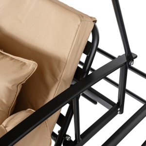 BALANSOAR DE GRADINA, ARTIM MEBLE, REALIZAT DIN TEXTIL IMPERMEABIL SI METAL, CULOARE NEAGRA/BEJ, STIL MODERN - Img 5