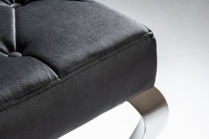 BANCHETA BAROCK ARGINTIU/NEGRU DESIGN MODERN - Img 6