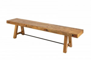 BANCUTA DEOSEBITA, FINCA 165CM, DIN LEMN MASIV DE PIN, MARO, STIL INDUSTRIAL - Img 5