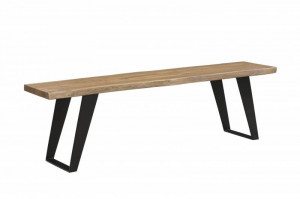 BANCUTA, ORGANIC ARTWORK 155CM, LEMN MASIV/ METAL, COD 43365, DESIGN INDUSTRIAL