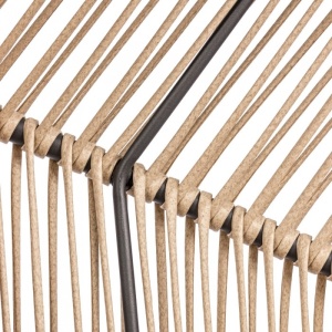 BESTSELLER! FOTOLIU DE GRADINA SAU TERASA, DIN POLIRATAN SI STRUCTURA DE METAL, CULOARE BEJ/NEGRU - Img 8