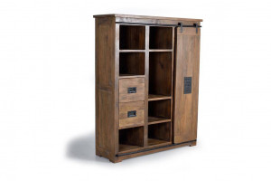 BIBLIOTECA/ORGANIZATOR 170CM, NATUR/NEGRU, LEMN MASIV MANGO SI METAL, GINER Y COLOMER - Img 3