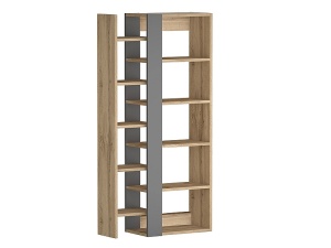 BIBLIOTECA/RAFT COMBO, 165 X 80 STEJAR WOTAN/ANTRACIT, DIN PAL LAMINAT, STIL MODERN