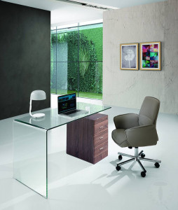 BIROU DIN STICLA 125CM, BOW WOOD, STICLA SI MDF, COD 3482 - Img 4