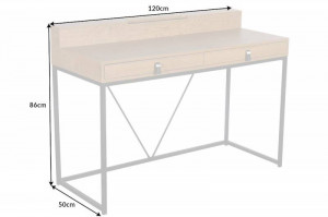 BIROU MODERN, HERITAGE 120CM, COD 41212, DIN MDF SI METAL - Img 7