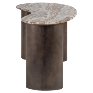 BIROU RASHFORD BLUSH 213522, CONFECTIONAT DIN MARMURA, MDF SI OTEL INOXIDABIL, CULOAREA MAROASPECT DE MARMURA, STIL MODERN - Img 3