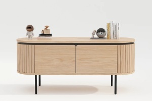 BUFET, ATELIER 120CM, FURNIR DE STEJAR SI PICIOARE DIN METAL, CULOARE NATUR, ARTIM GROUP SELECTION - Img 7