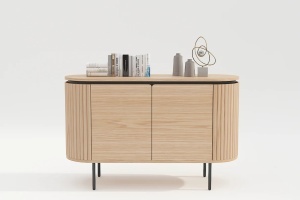 BUFET, ATELIER 120CM, FURNIR DIN LEMN DE STEJAR SI PICIOARE DIN METAL, CULOARE NATUR, ARTIM GROUP SELECTION - Img 7