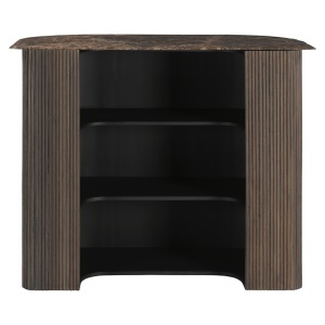 BUFET BAR LIVING CASTELLO 130cm, REALIZAT DIN LEMN DE STEJAR SI MARMURA, CULOARE MARO, STIL MODERN - Img 5