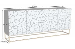 BUFET/COMODA LIVING 177CM, VULCANO, LEMN DE MANGO SI CADRUL DIN METAL, ARTIM GROUP COLLECTION - Img 6