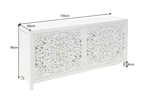 BUFET DE LIVING, MARRAKECH, 170CM, LEMN DE MANGO, ALB, ARTIM GROUP SELECTION - Img 8