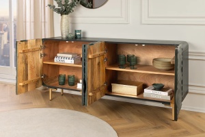 BUFET DE LIVING, WAVE 160CM, DIN LEMN DE MANGO TURCOAZ SI METAL, ARTIM GROUP SELECTION - Img 8