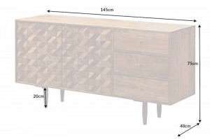 BUFET DEOSEBIT, ALPINE 145CM, LEMN MASIV DE SALCAM, ASPECT 3D, ARTIM GROUP SELECTION - Img 4