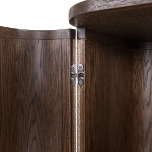 BUFET DINING WILLOX CU 2 USI, 90CM, REALIZAT DIN METAL, LEMN DE STEJAR, MDF SI TEXTIL IN, CULOARE BEJ, DESIGN DEOSEBIT, RICHMOND INTERIORS - Img 8