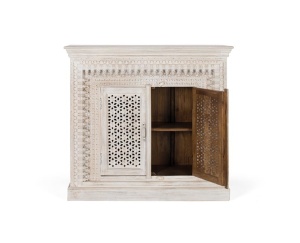 BUFET LIVING 110CM, COD 1512, DIN LEMN DE MANGO, ALB ANTICHIZAT, ARTIM GROUP SELECTION - Img 2