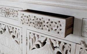 BUFET LIVING 180CM, COD 1684, DIN LEMN DE MANGO, ALB ANTICHIZAT, ARTIM GROUP SELECTION - Img 4