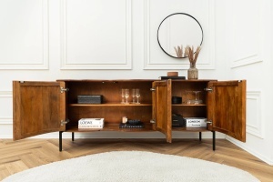 BUFET LIVING, GRANDEUR 180CM, LEMN DE MANGO SI SUPORT DIN METAL, MODEL 3D, CULOARE MARO, ARTIM GROUP SELECTION - Img 11