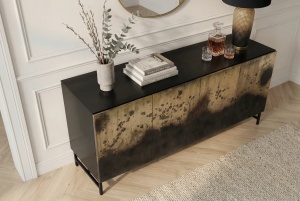 BUFET LIVING, OXID 180CM, REALIZAT DIN LEMN DE MANGO SI METAL, CULOARE NEGRU/AURIU, ARTIM GROUP SELECTION - Img 4